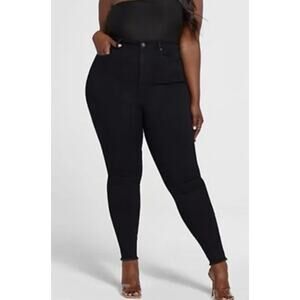 Fashion To Figure Black High Rise Raw Edge Skinny Jeans Size 20